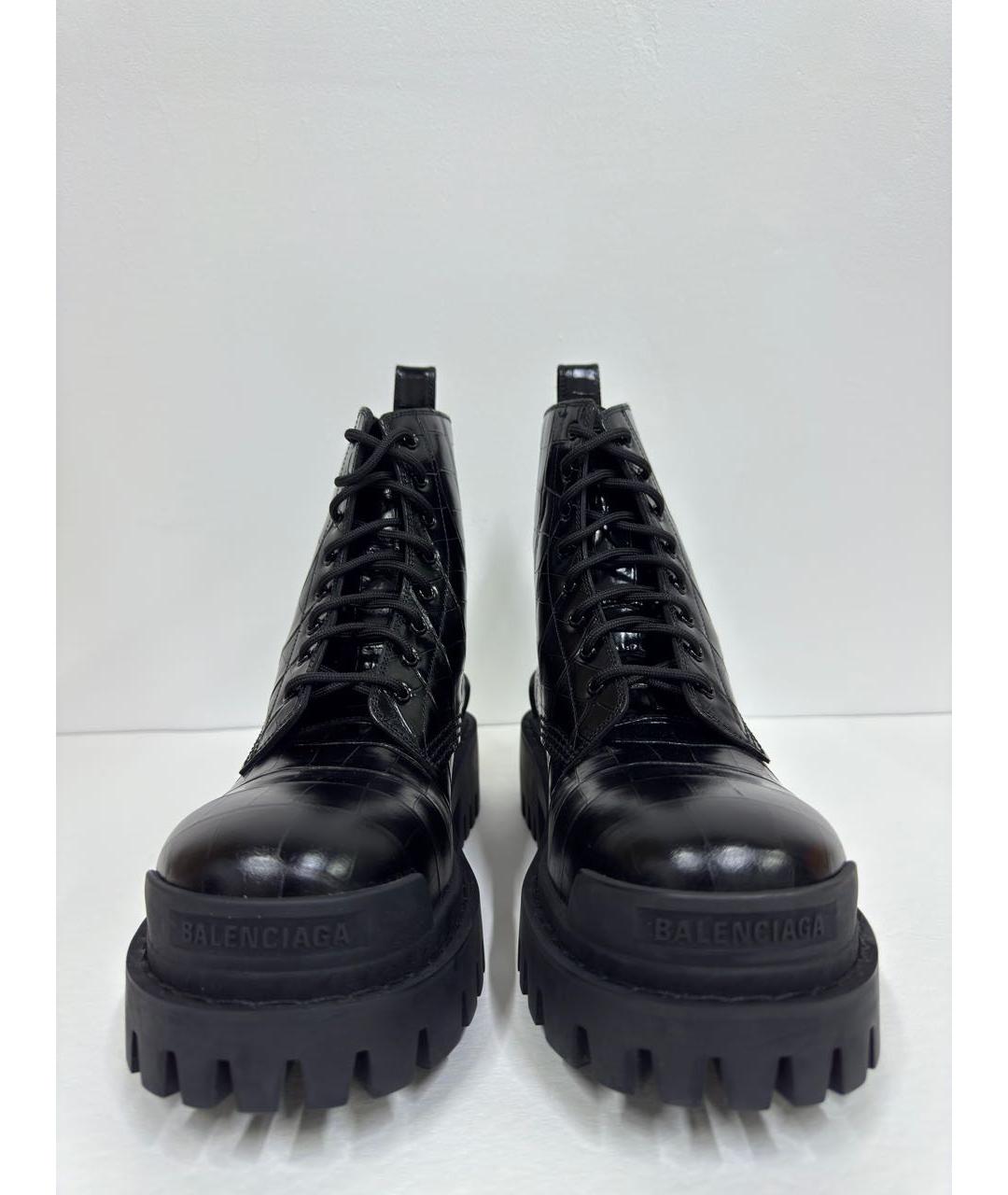BALENCIAGA Черные кожаные ботинки, фото 4