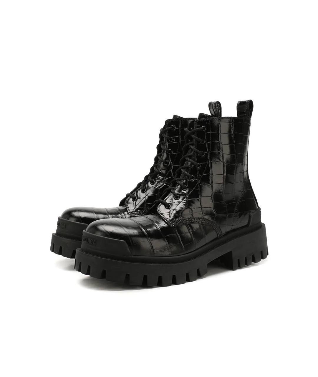 BALENCIAGA Черные кожаные ботинки, фото 9