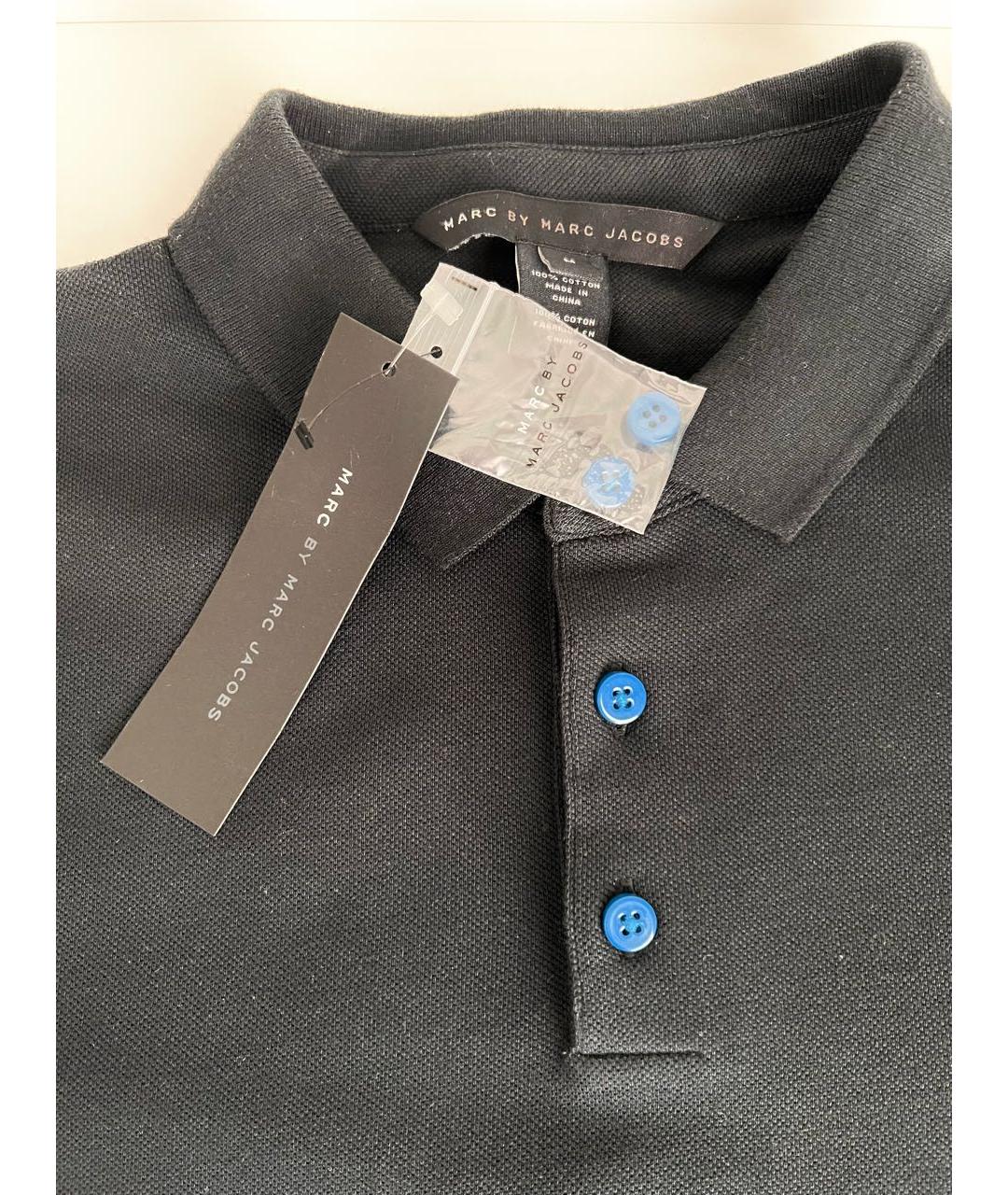 MARC JACOBS Черное хлопковое поло с коротким рукавом, фото 3