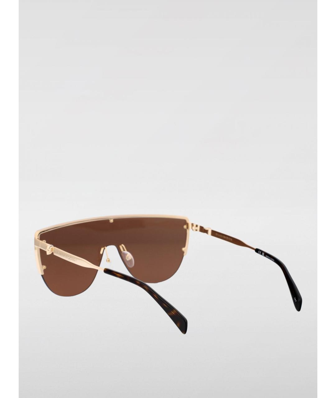 ALEXANDER MCQUEEN Золотые солнцезащитные очки, фото 3
