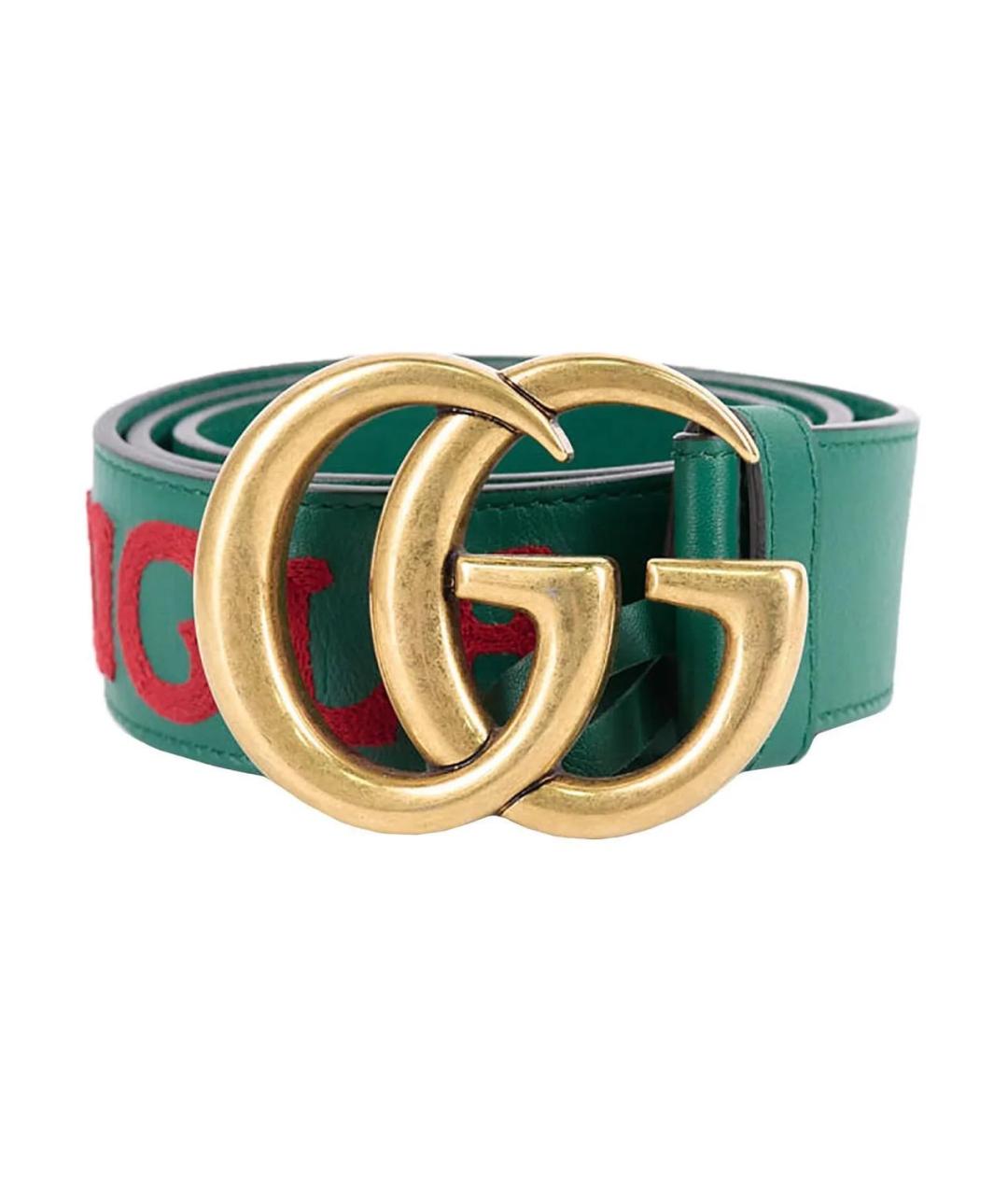 GUCCI Зеленый кожаный ремень, фото 1