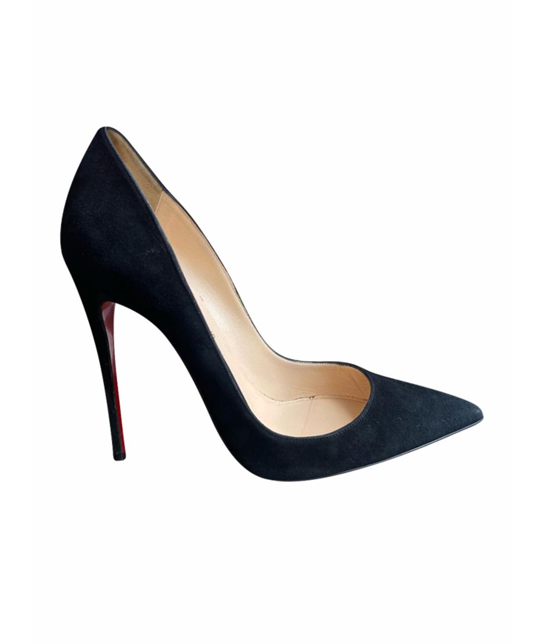CHRISTIAN LOUBOUTIN Черные замшевые туфли, фото 1