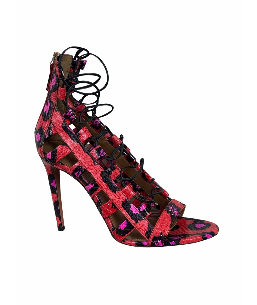 AQUAZZURA Розовые кожаные босоножки, фото 1