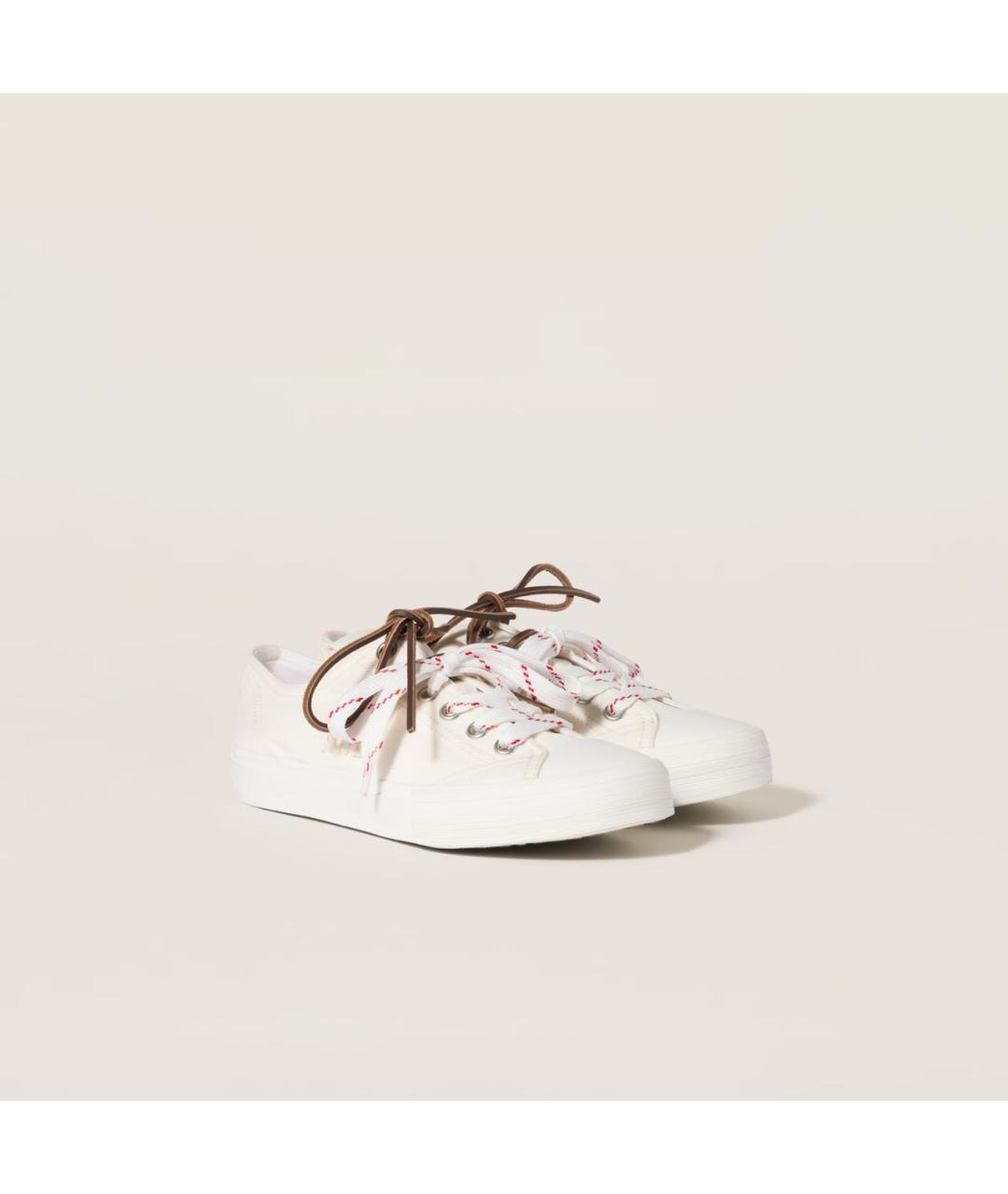 MIU MIU Белые текстильные кеды, фото 3