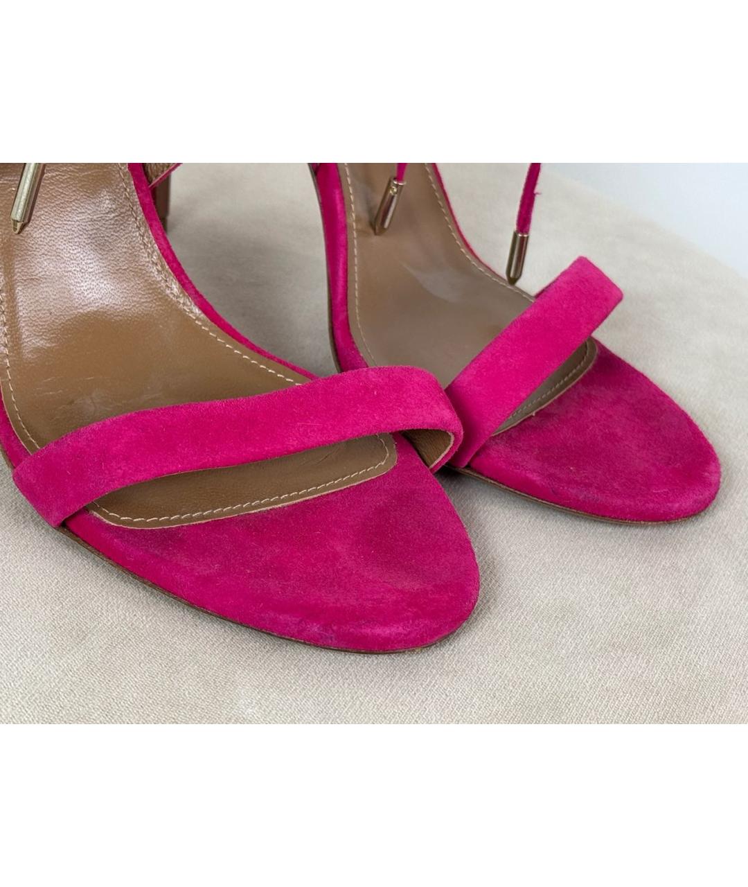 AQUAZZURA Розовые замшевые босоножки, фото 4