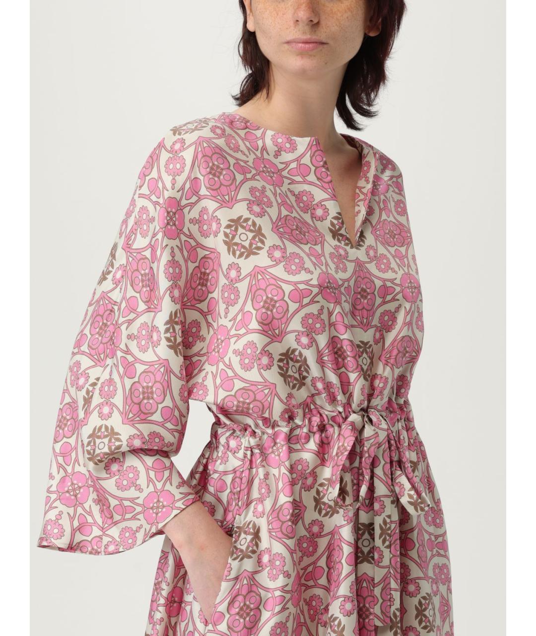 'S MAX MARA Розовое шелковое повседневное платье, фото 5