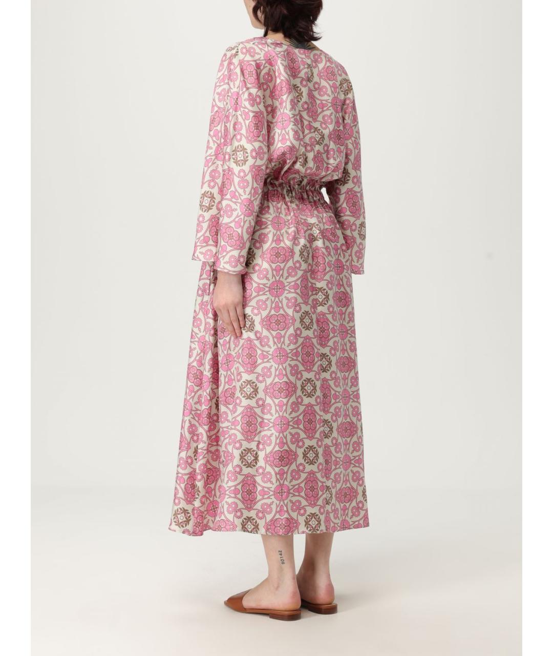 'S MAX MARA Розовое шелковое повседневное платье, фото 3