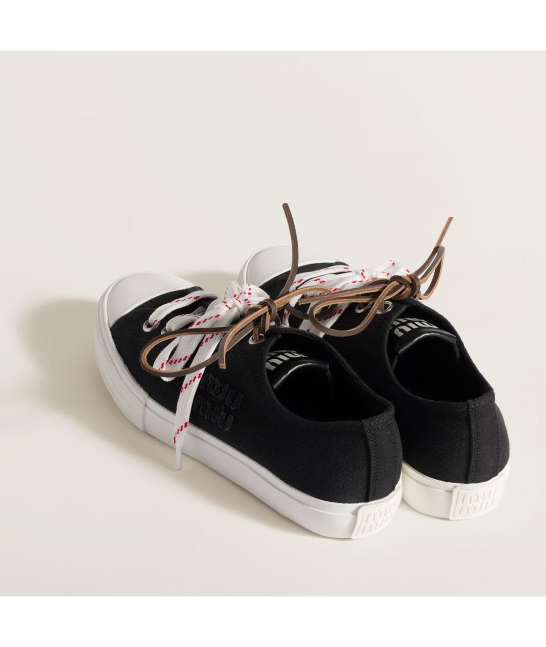 MIU MIU Черные текстильные кеды, фото 4