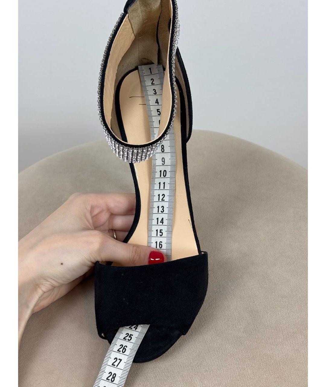 GIUSEPPE ZANOTTI DESIGN Черные замшевые босоножки, фото 8