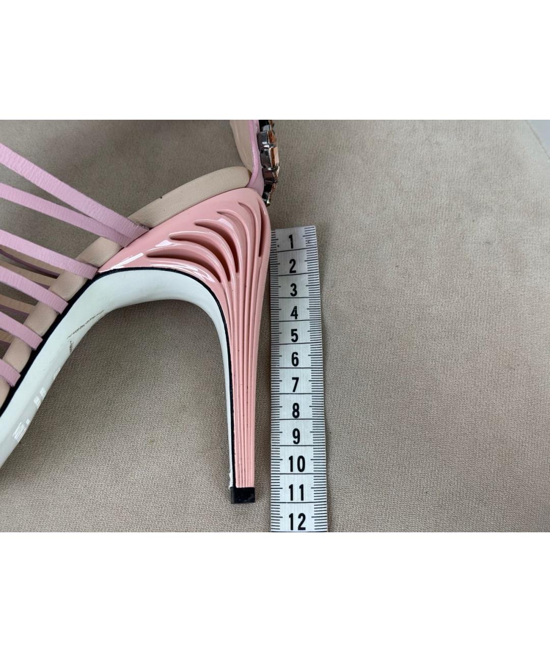 FENDI Коралловые кожаные босоножки, фото 7