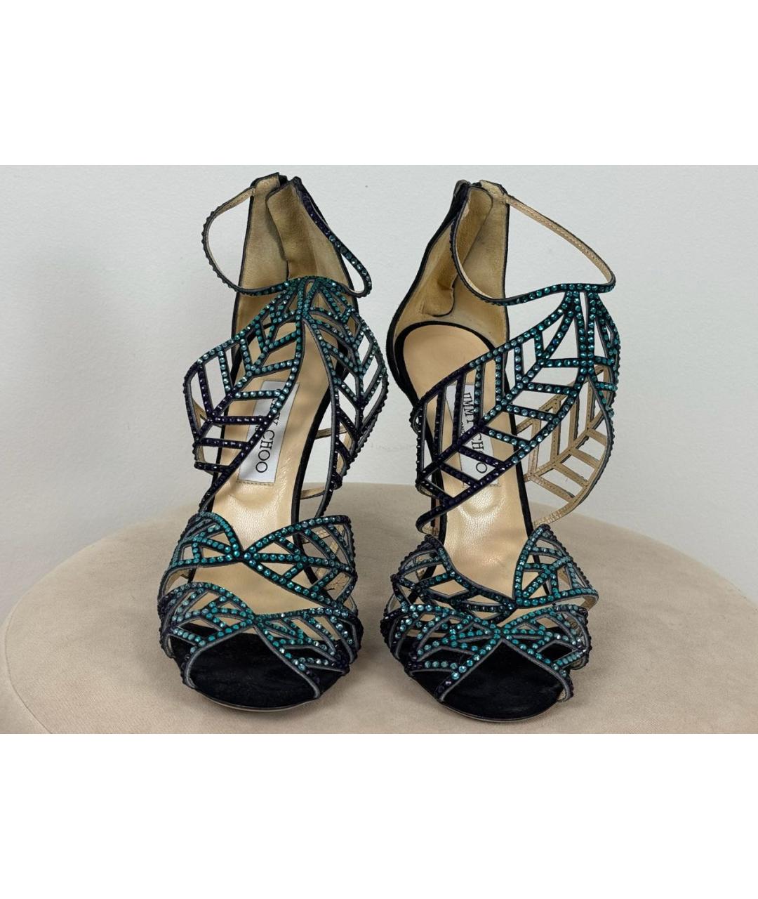 JIMMY CHOO Черные кожаные босоножки, фото 2