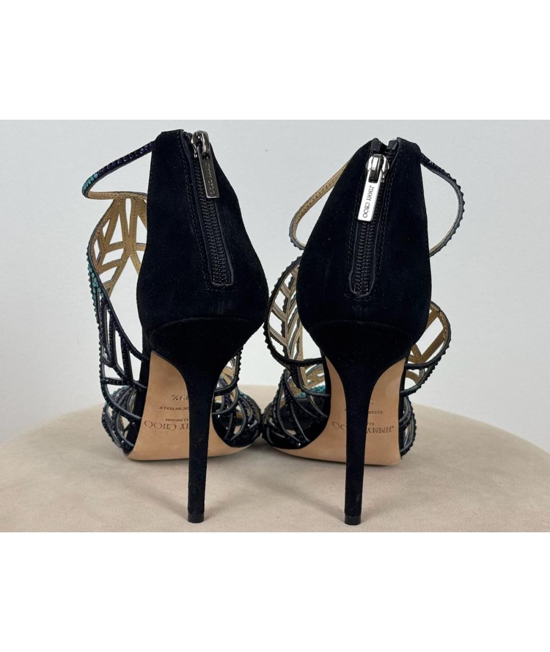 JIMMY CHOO Черные кожаные босоножки, фото 6