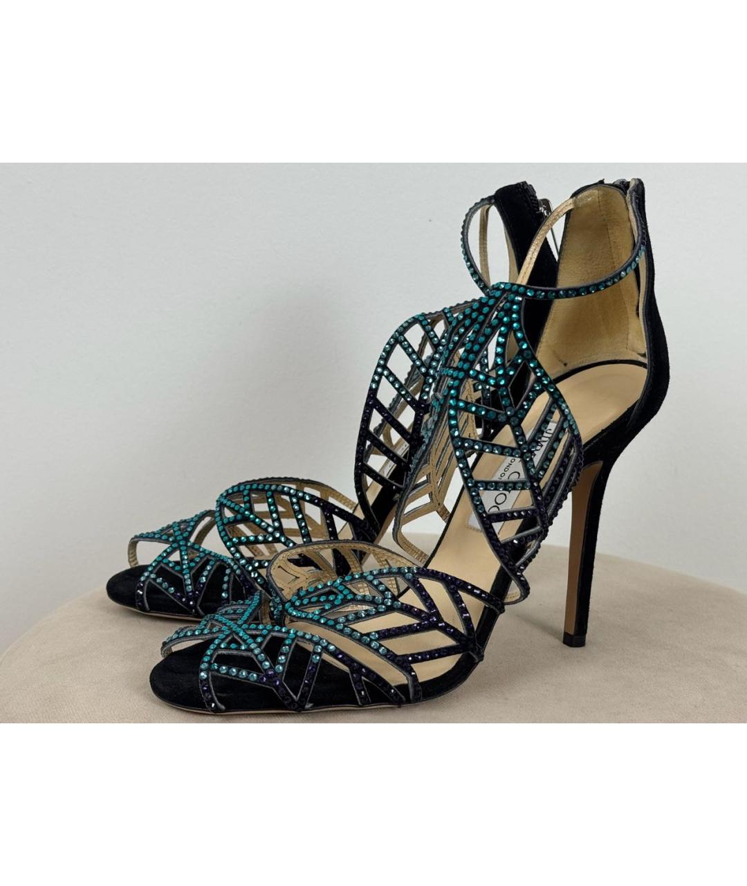 JIMMY CHOO Черные кожаные босоножки, фото 8