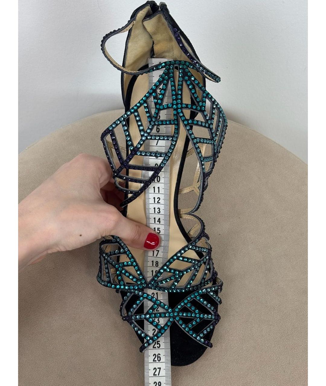 JIMMY CHOO Черные кожаные босоножки, фото 4