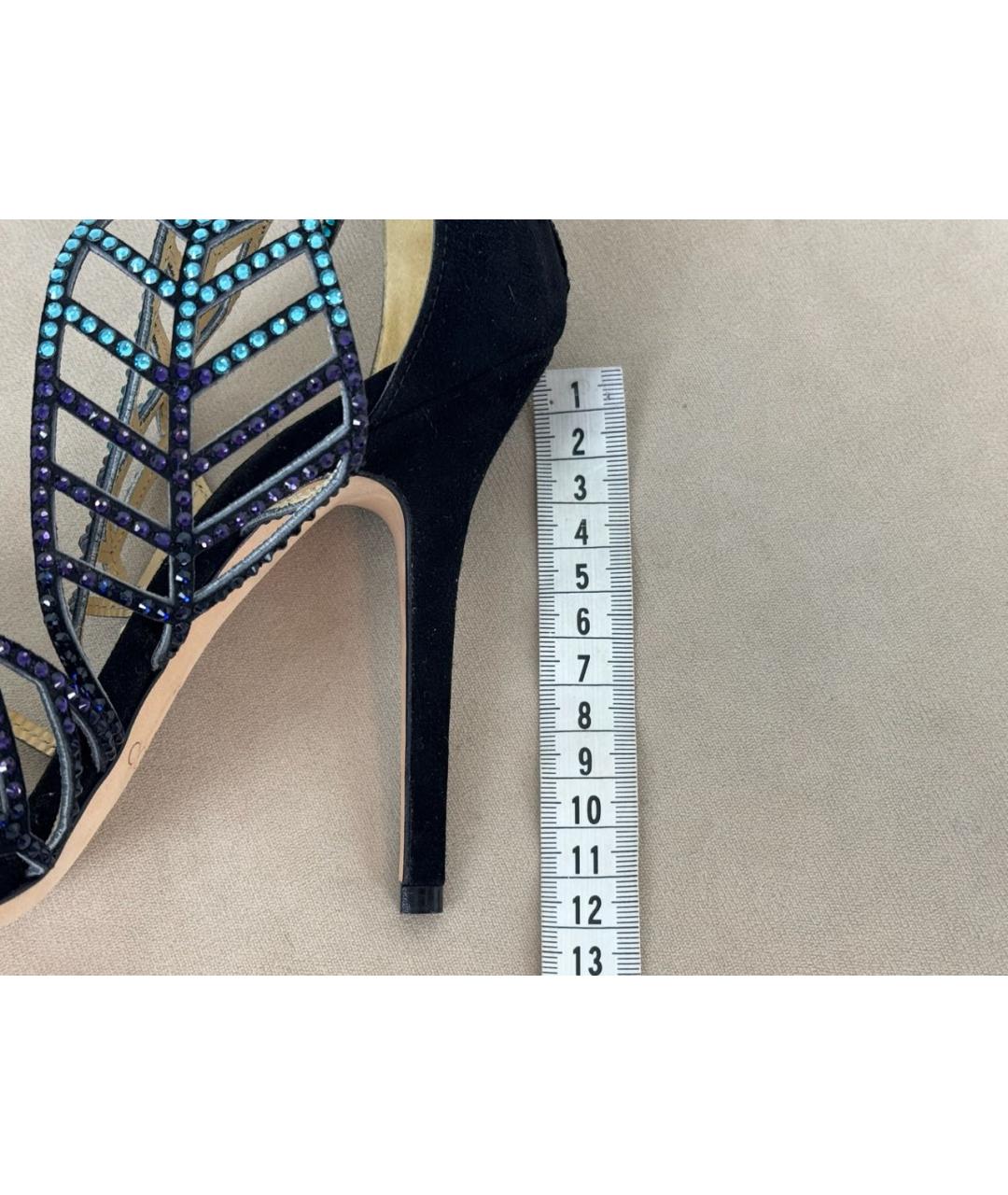 JIMMY CHOO Черные кожаные босоножки, фото 5