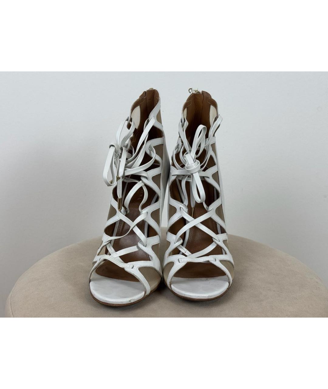 AQUAZZURA Белые кожаные босоножки, фото 2