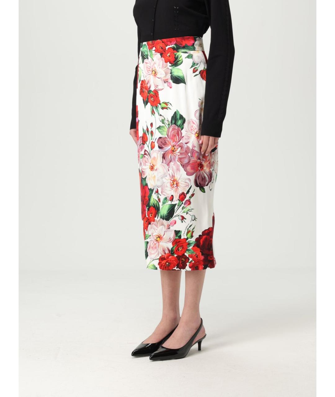 DOLCE&GABBANA Мульти вискозная юбка миди, фото 5