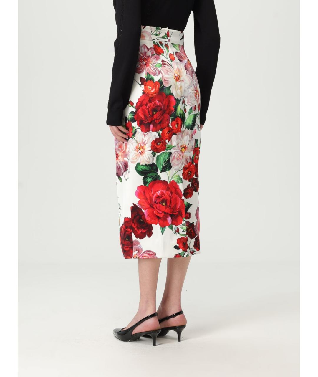 DOLCE&GABBANA Мульти вискозная юбка миди, фото 4