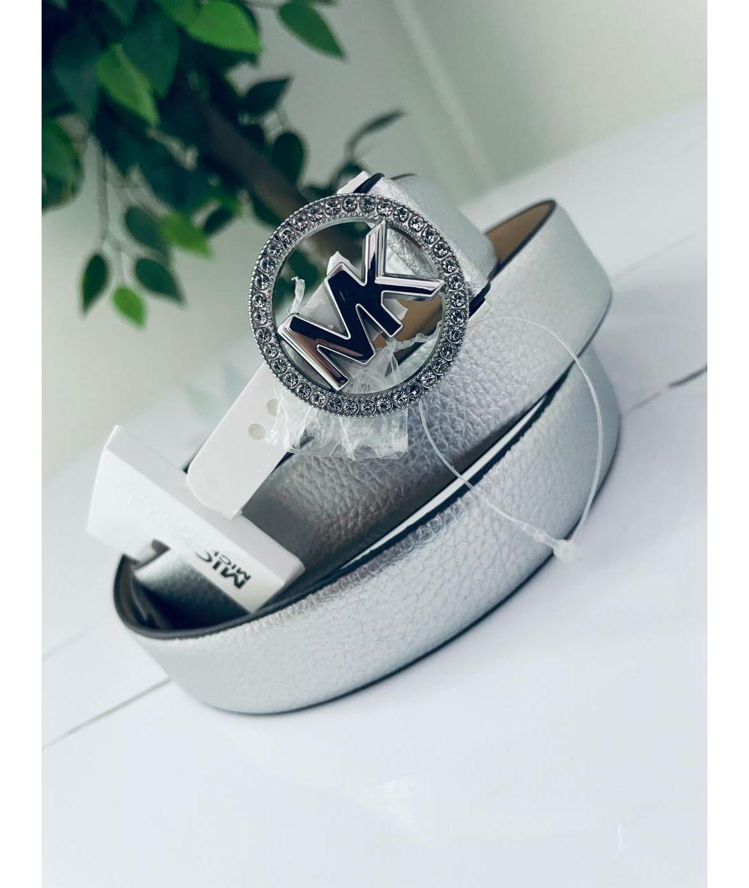 MICHAEL KORS Серебрянный ремень из искусственной кожи, фото 3