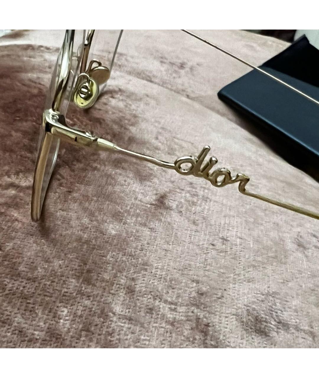 CHRISTIAN DIOR Золотые металлические солнцезащитные очки, фото 3