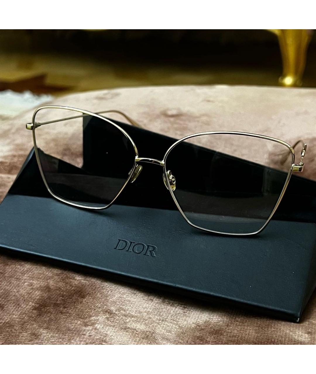 CHRISTIAN DIOR Золотые металлические солнцезащитные очки, фото 4