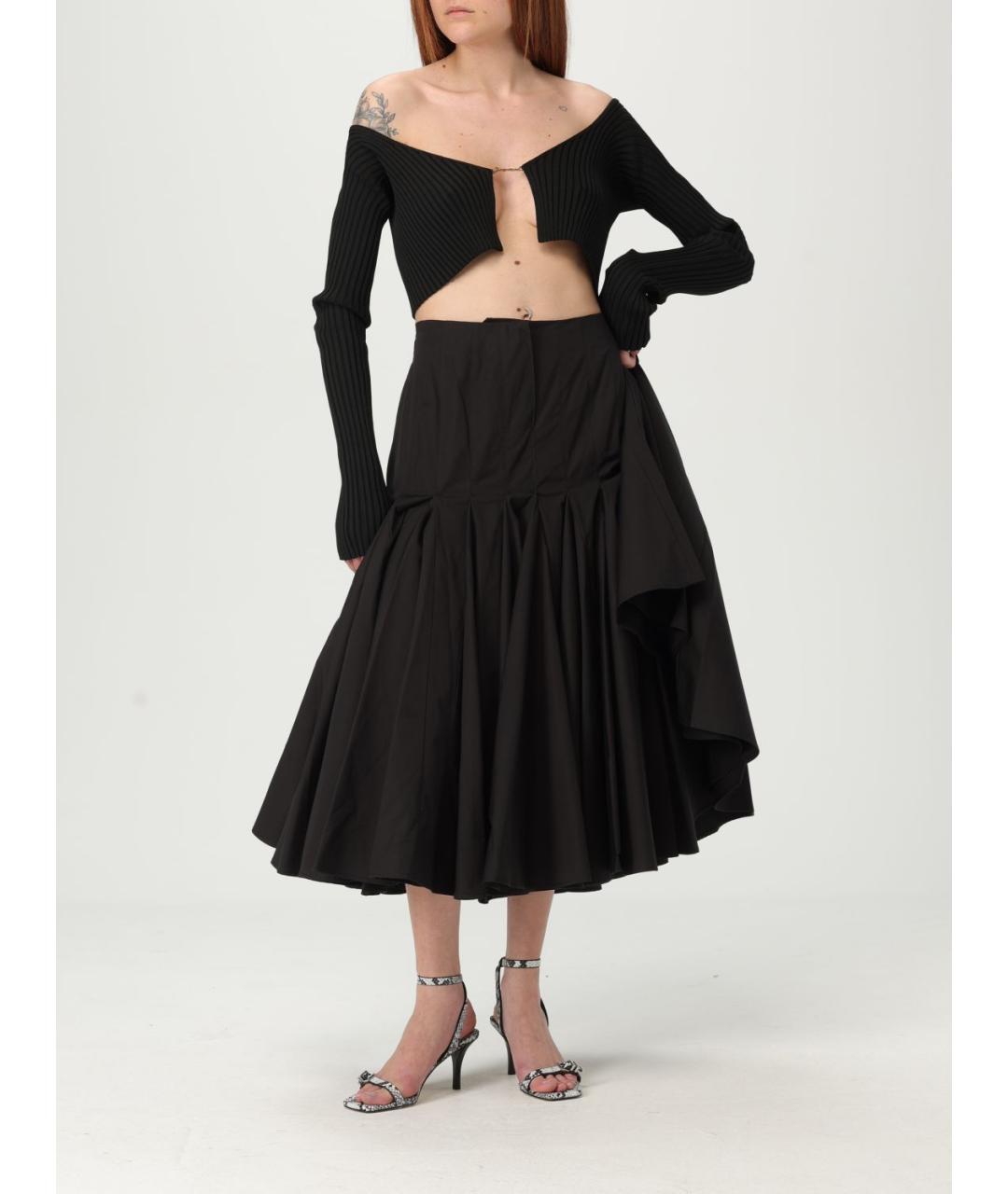 JACQUEMUS Черная юбка миди, фото 3
