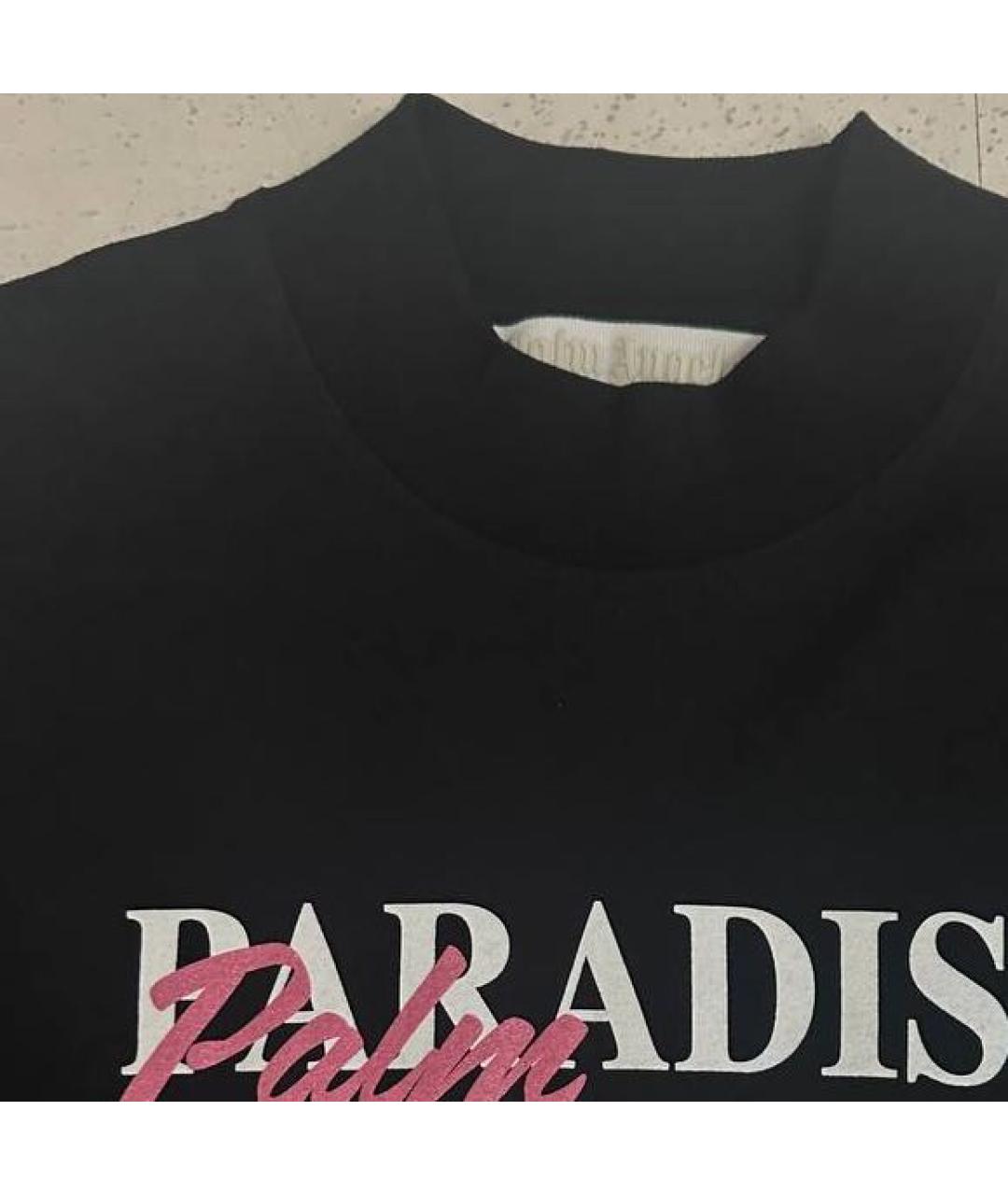 PALM ANGELS Черная хлопковая футболка, фото 4
