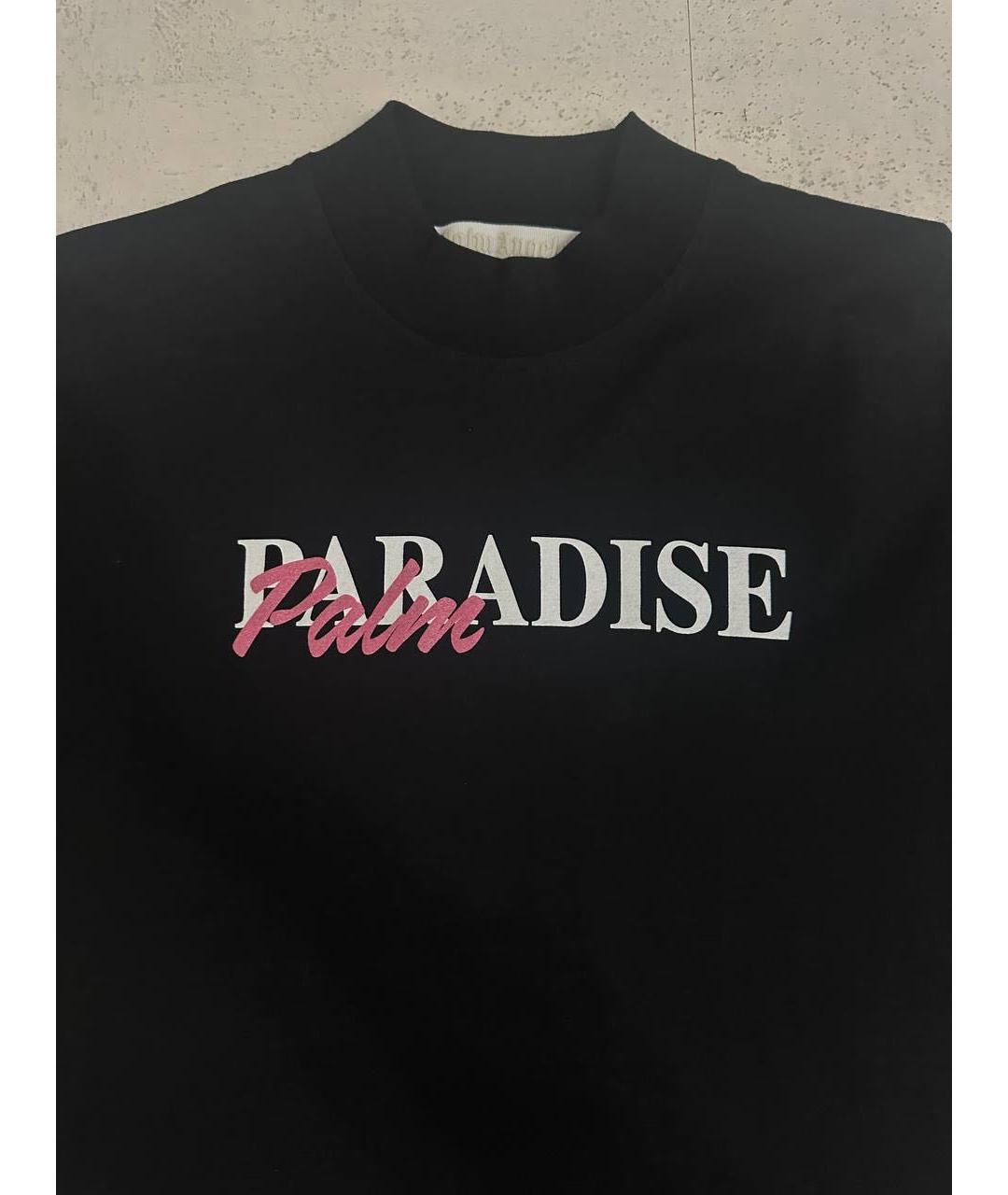 PALM ANGELS Черная хлопковая футболка, фото 3
