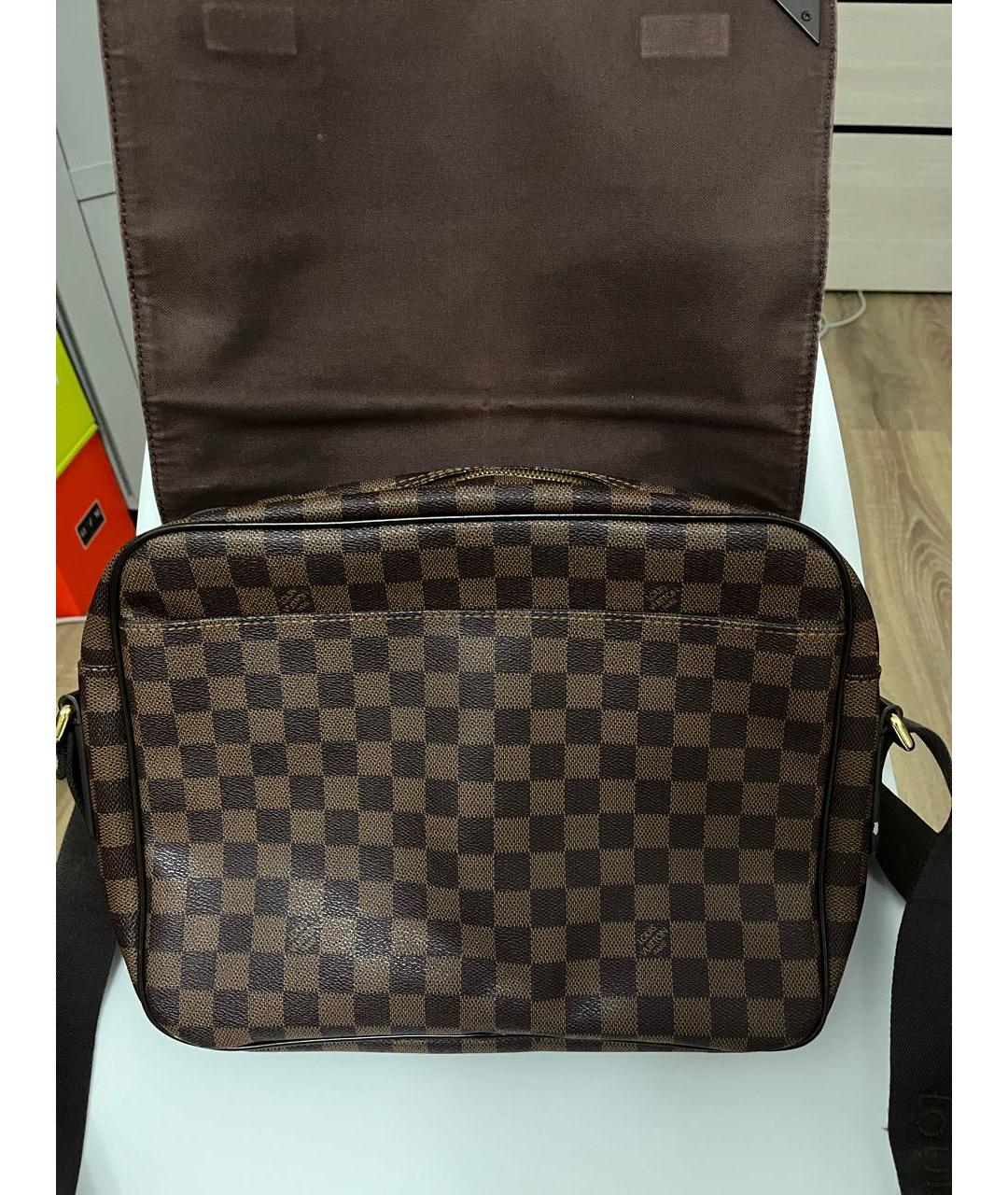 LOUIS VUITTON Коричневая кожаная сумка на плечо, фото 3
