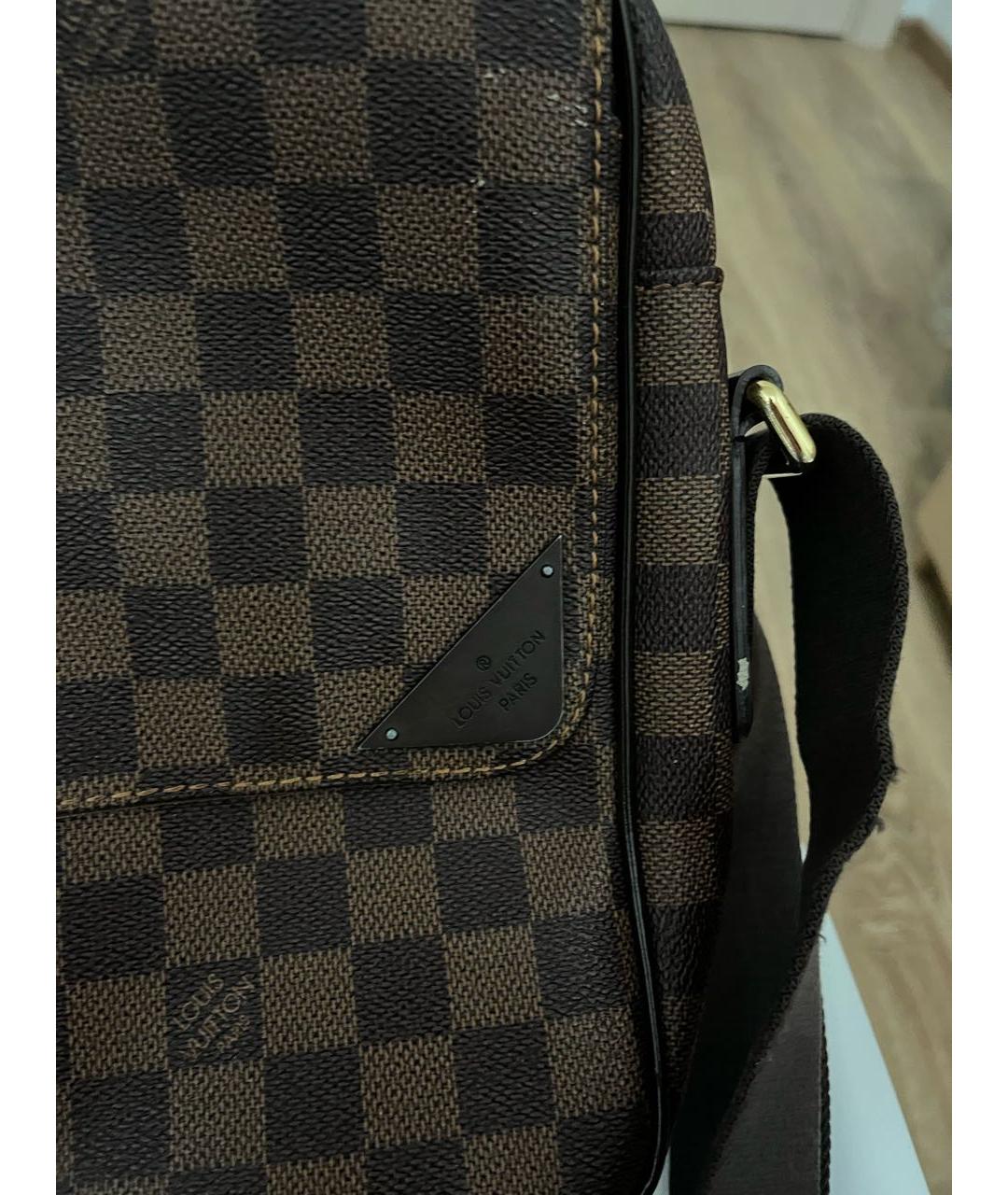 LOUIS VUITTON Коричневая кожаная сумка на плечо, фото 4