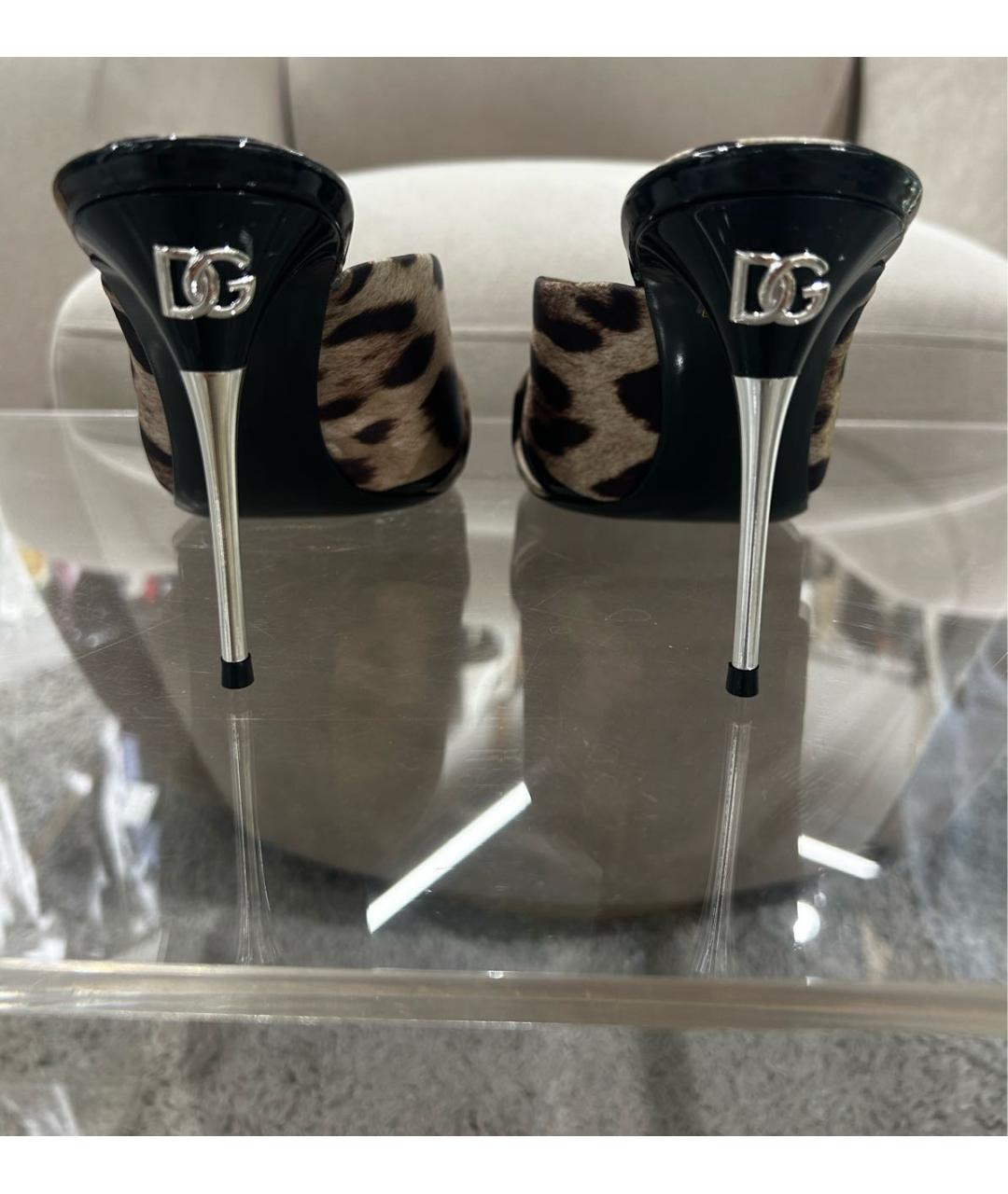DOLCE&GABBANA Коричневые текстильные мюли, фото 4