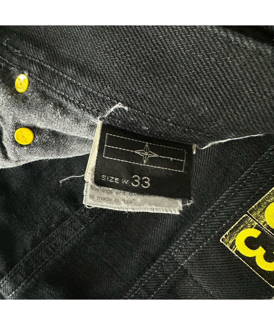 STONE ISLAND Черные хлопковые прямые джинсы, фото 7