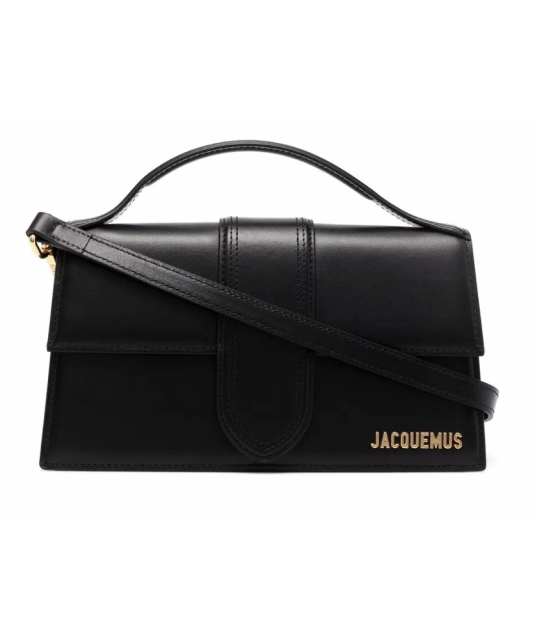 JACQUEMUS Черная кожаная сумка через плечо, фото 1