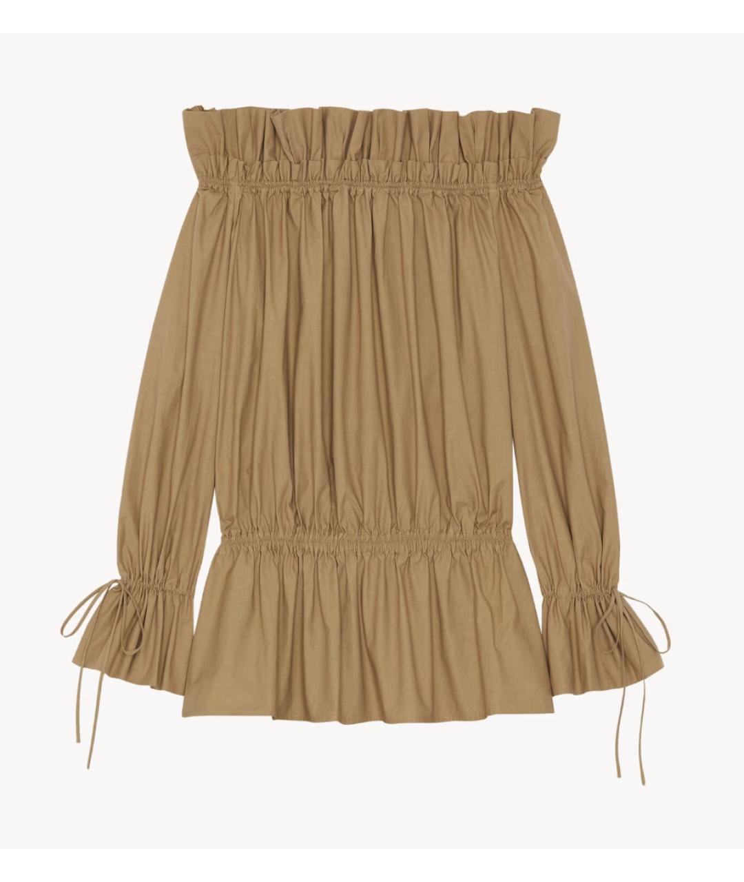 SAINT LAURENT Бежевое хлопковое платье, фото 6