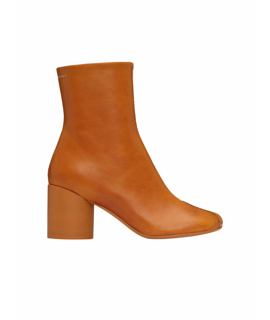 MM6 MAISON MARGIELA Оранжевое кожаные ботильоны, фото 1