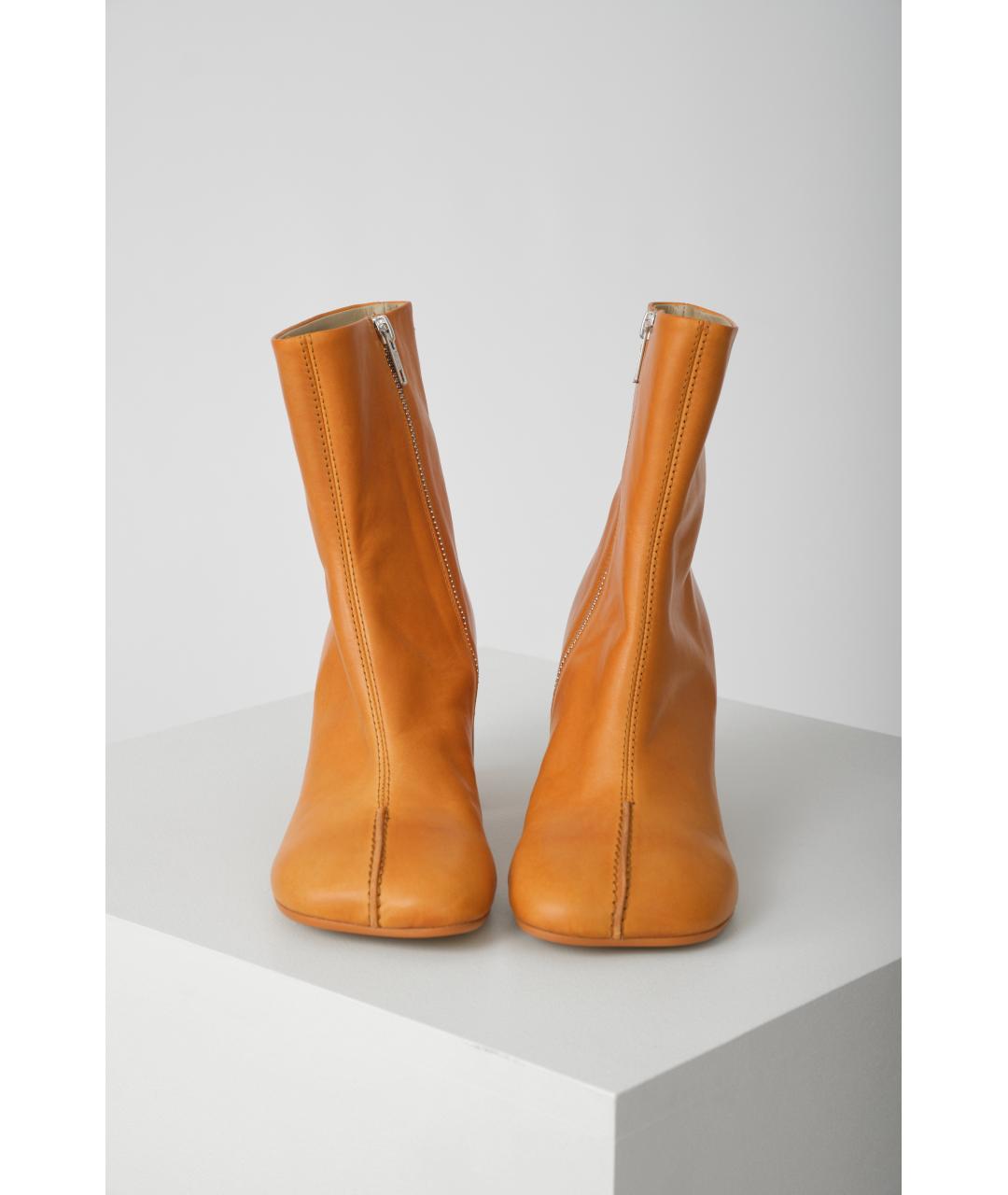 MM6 MAISON MARGIELA Оранжевое кожаные ботильоны, фото 3
