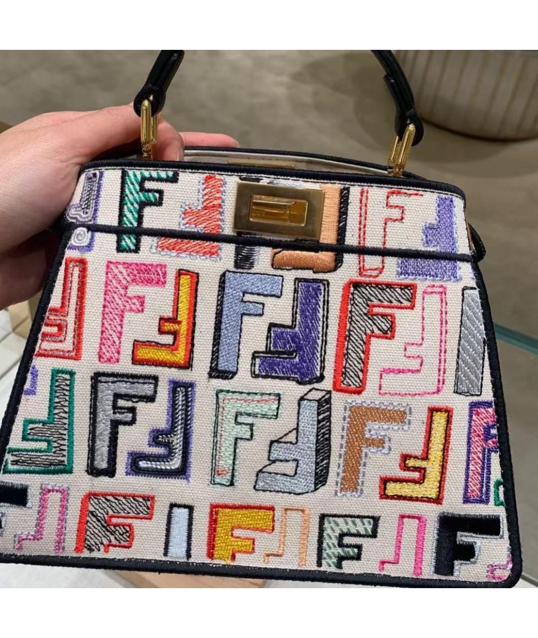 FENDI Мульти кожаная сумка с короткими ручками, фото 6