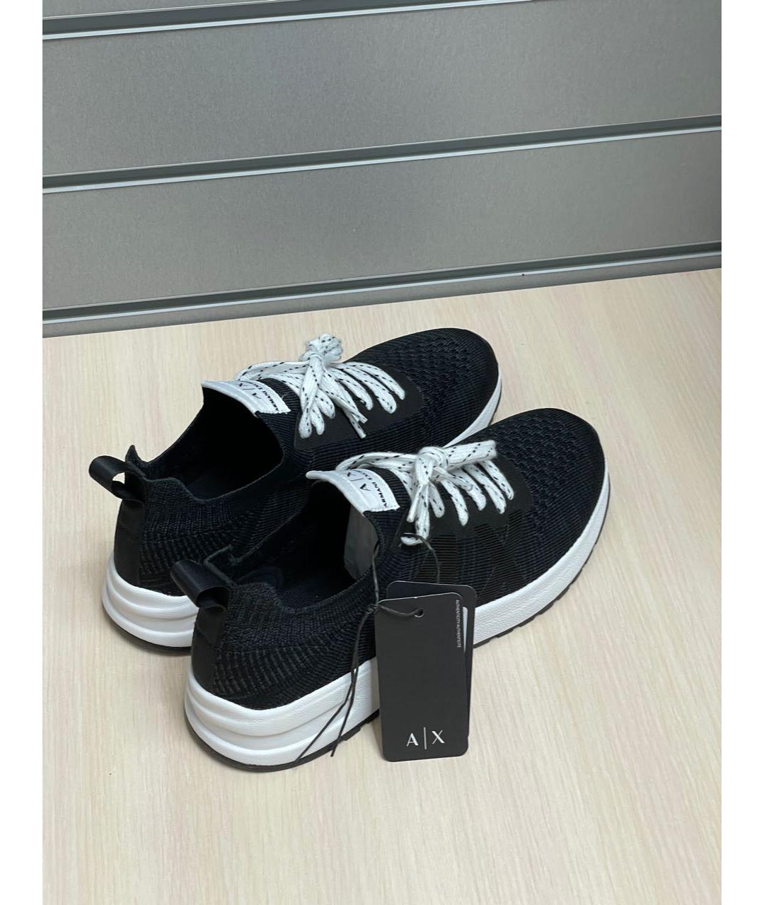 ARMANI EXCHANGE Черные текстильные низкие кроссовки / кеды, фото 5