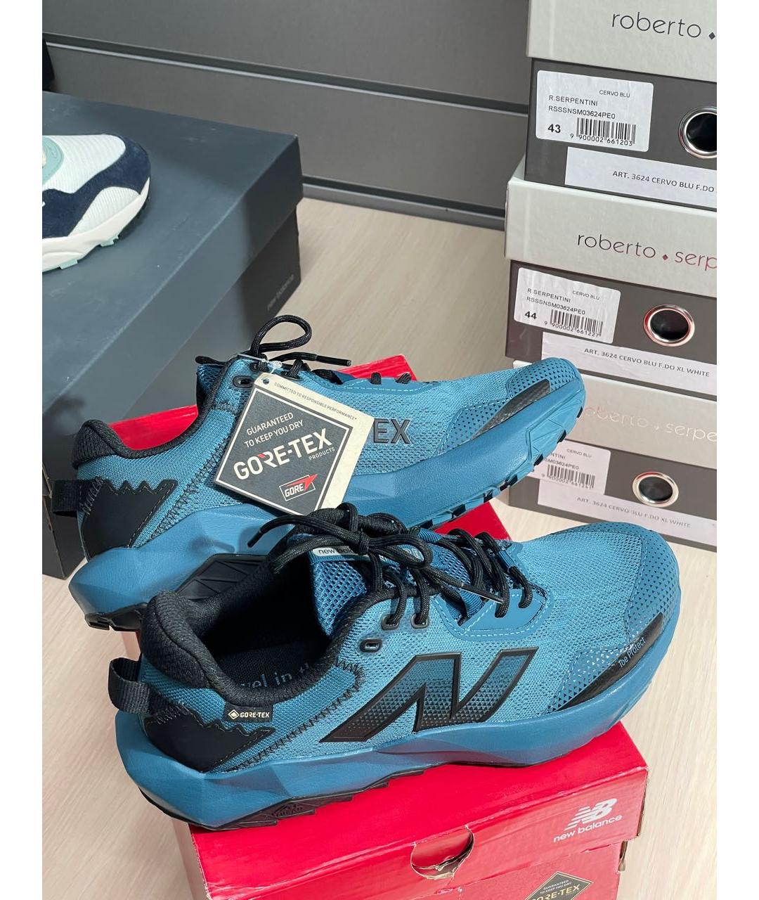 NEW BALANCE Синие текстильные низкие кроссовки / кеды, фото 4
