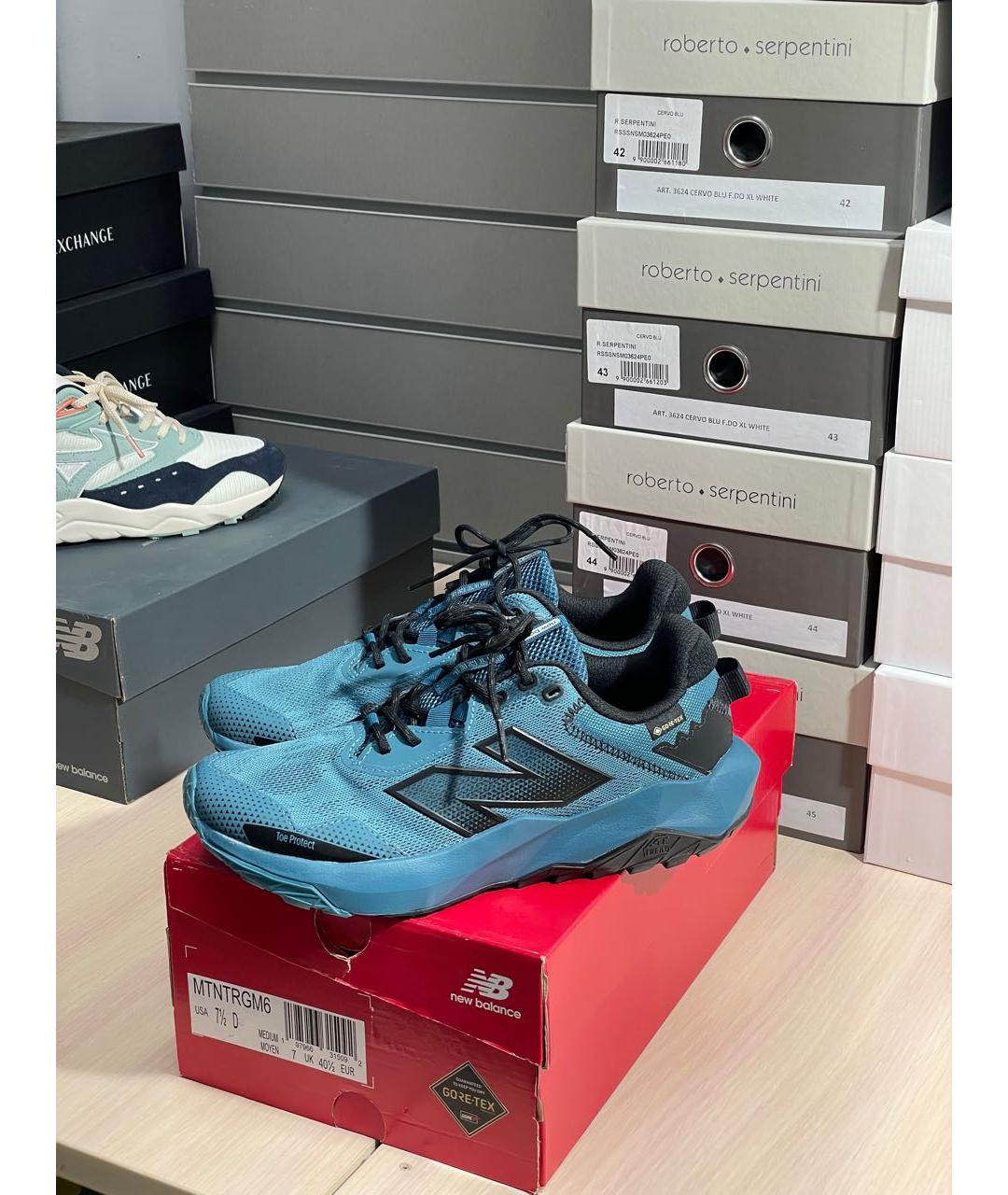 NEW BALANCE Синие текстильные низкие кроссовки / кеды, фото 2