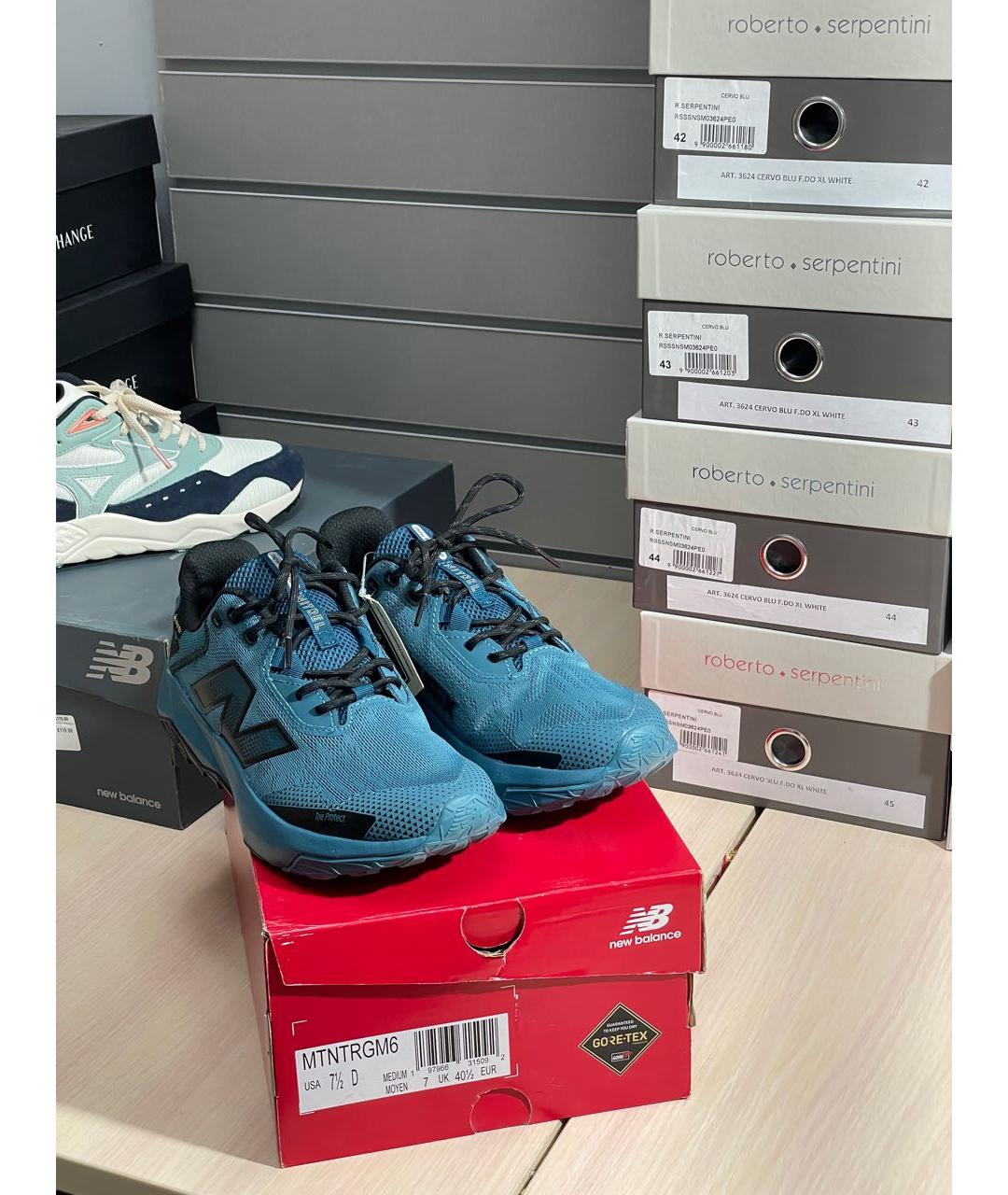 NEW BALANCE Синие текстильные низкие кроссовки / кеды, фото 3