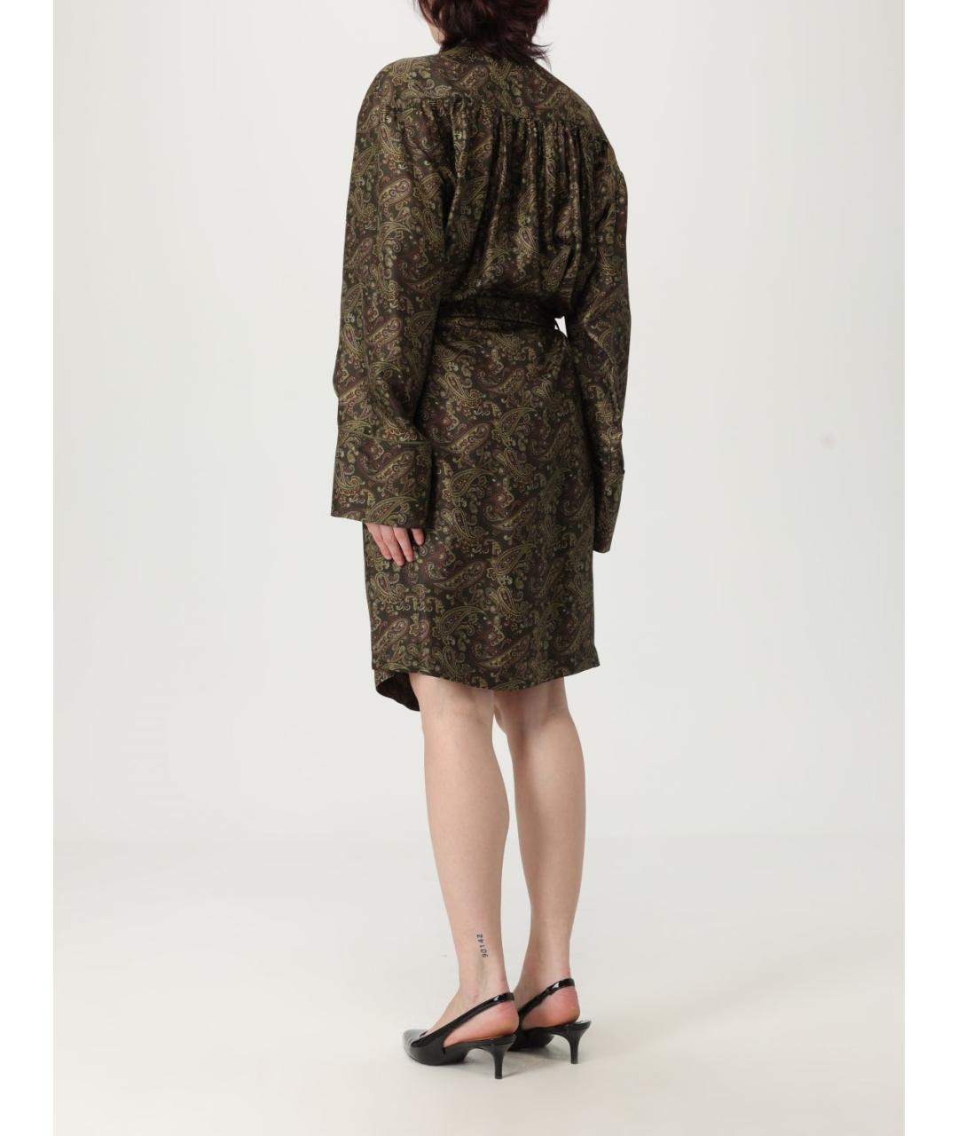 SAINT LAURENT Мульти шелковое повседневное платье, фото 3