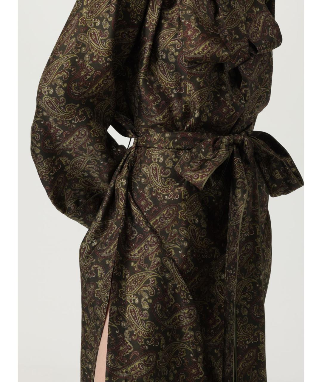 SAINT LAURENT Мульти шелковое повседневное платье, фото 5
