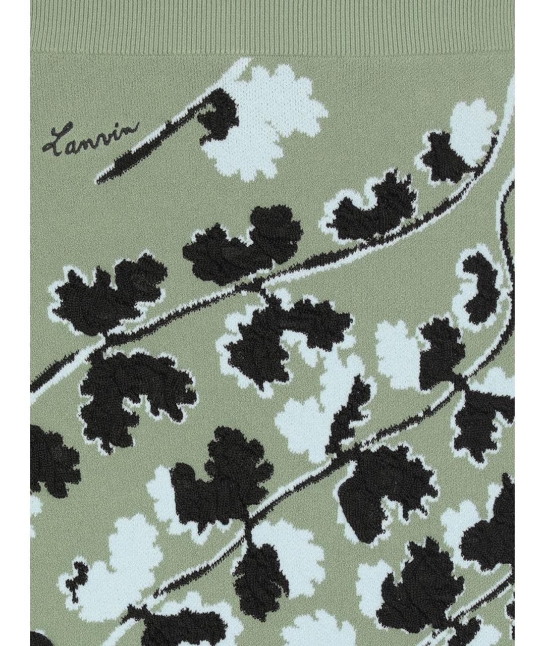 LANVIN Зеленая юбка миди, фото 5