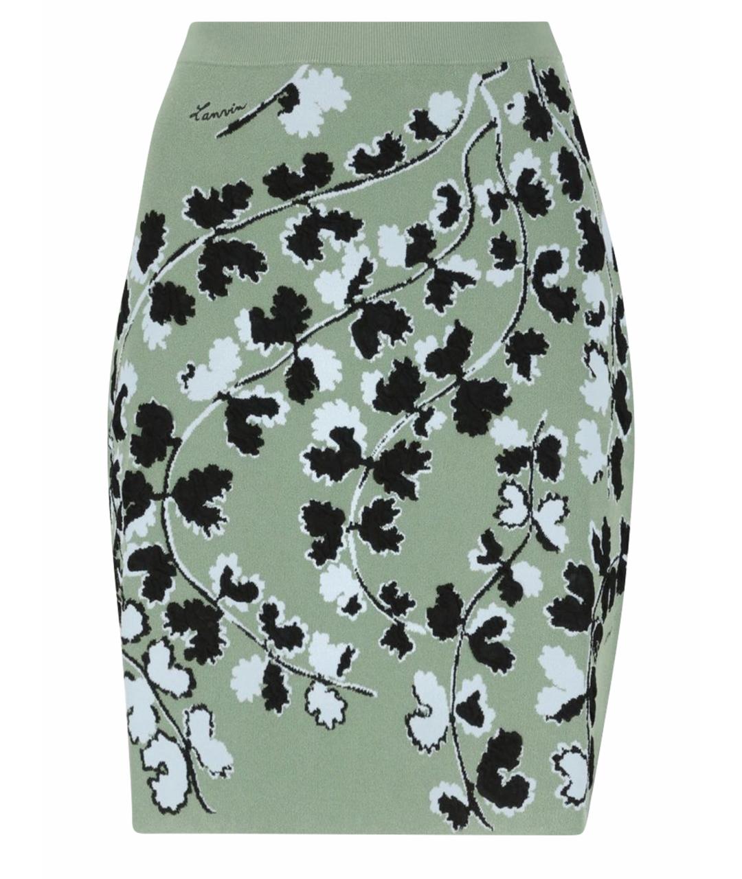 LANVIN Зеленая юбка миди, фото 1