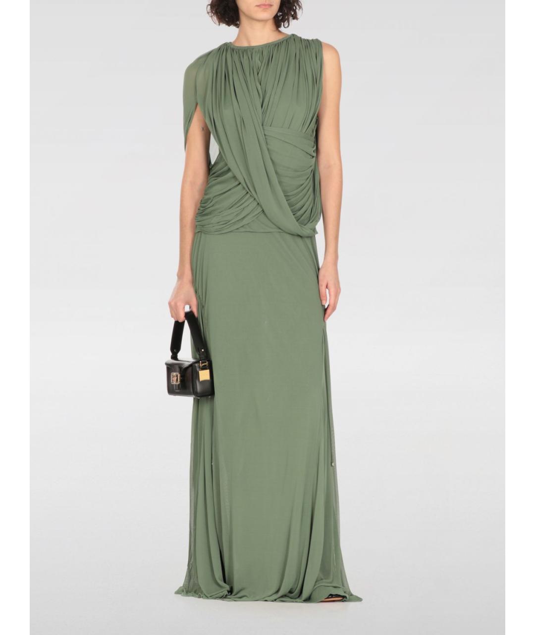 LANVIN Зеленая юбка макси, фото 3