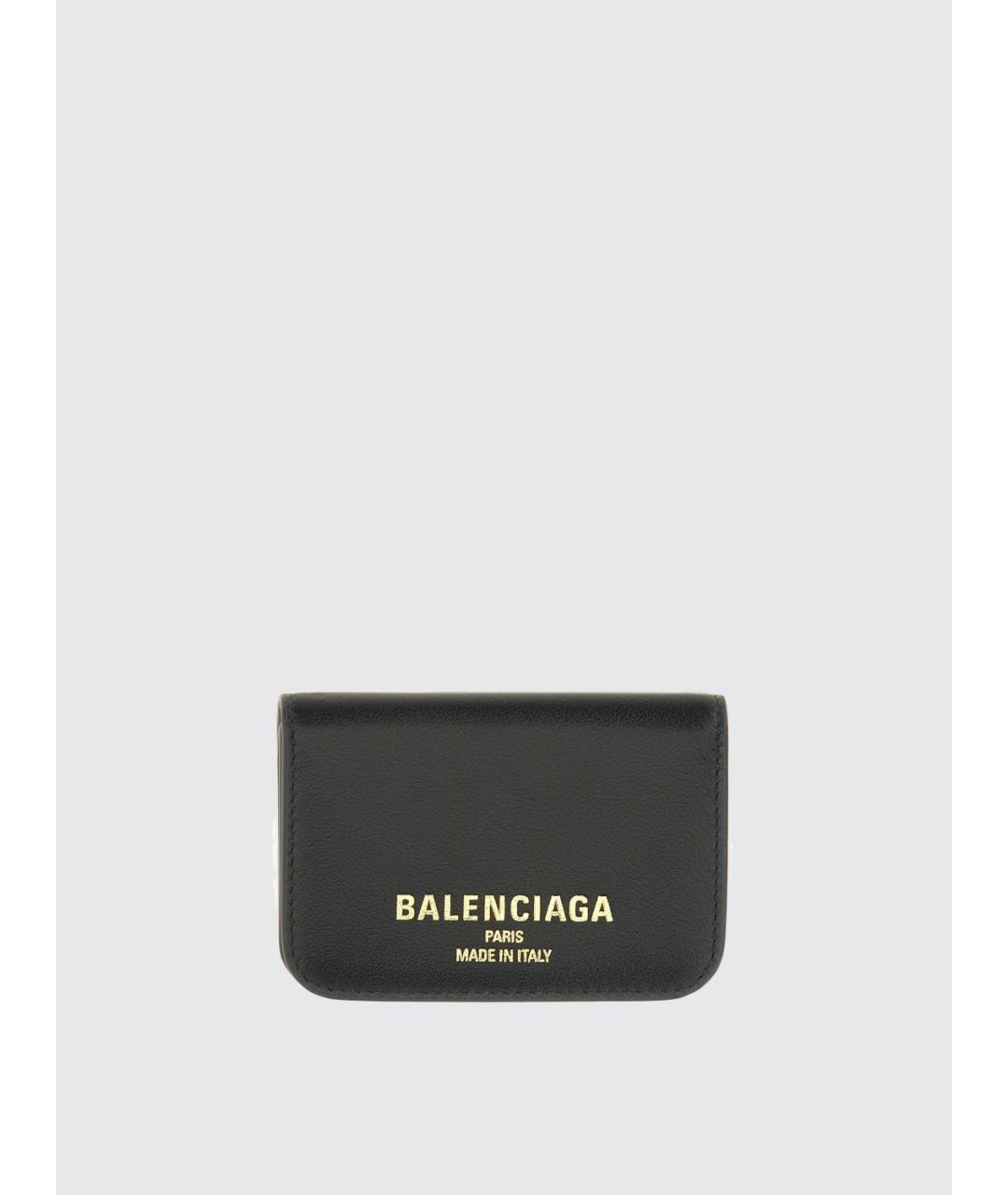BALENCIAGA Черный кожаный кошелек, фото 4