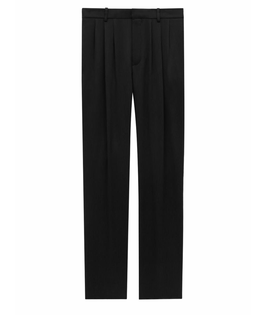 SAINT LAURENT Черные шелковые классические брюки, фото 1