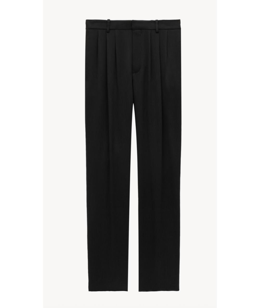 SAINT LAURENT Черные шелковые классические брюки, фото 7
