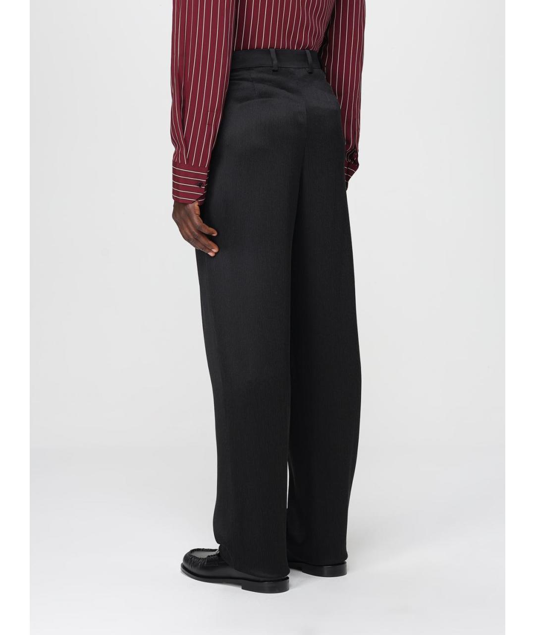 SAINT LAURENT Черные шелковые классические брюки, фото 4